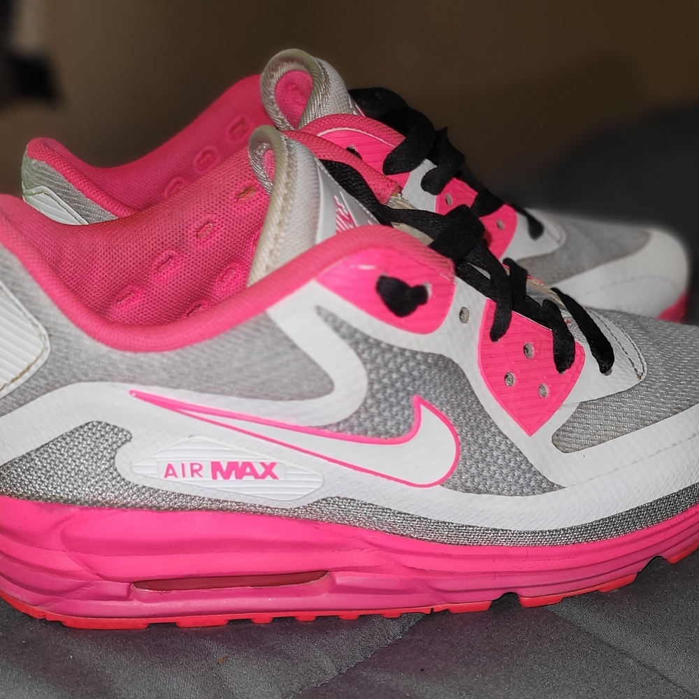 Nike Air Max Sneakers - Gray, Hot Pink & White